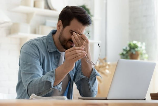 A man exhausted to work