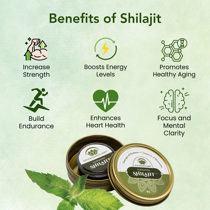 Benefits of pure Himalayan Shilajit by Lotus Blooming Herbs, available in the UK.