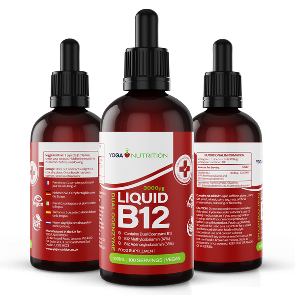 Bottles of Yoga Nutrition Liquid Vitamin B12