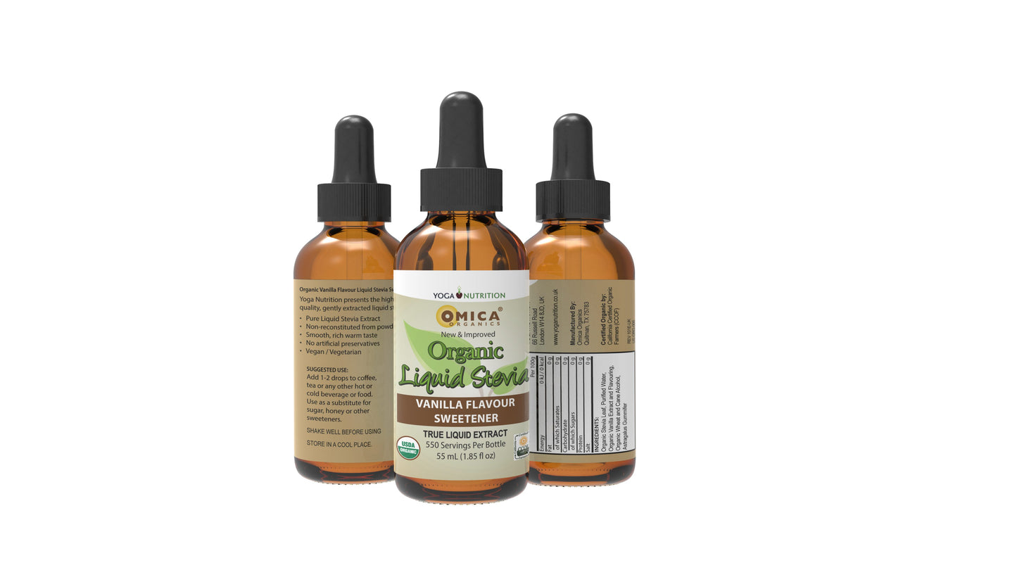 Omica Organic Liquid Stevia Sweetener Drops - Vanilla - Zero Calorie