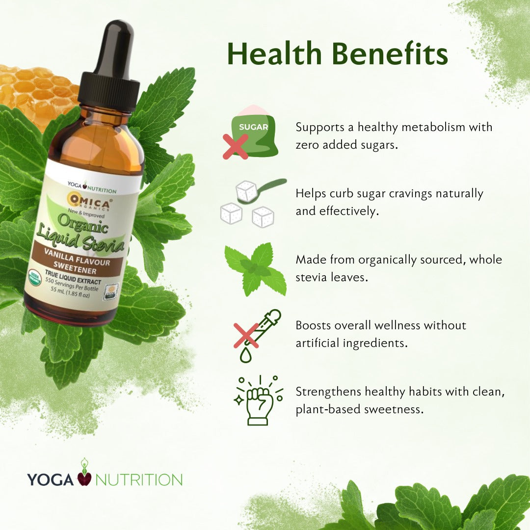 Omica Organic Liquid Stevia Sweetener Drops - Vanilla - Zero Calorie
